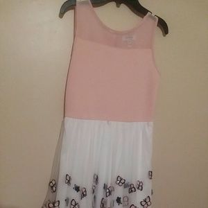 Speechless pink, butterfly sleeveless dress